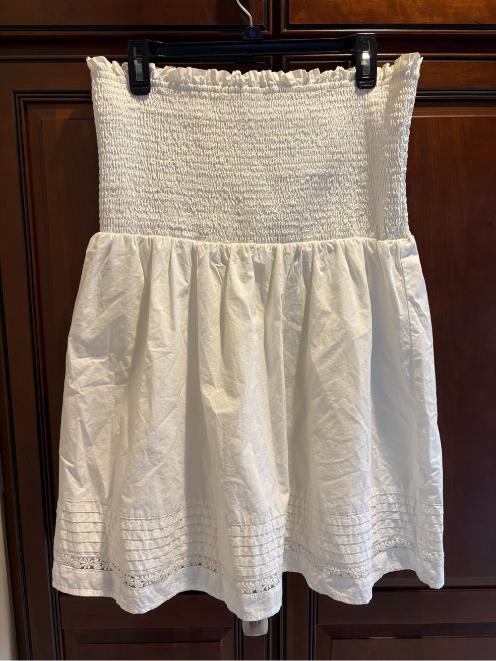 American Eagle Strapless Fully Lined Dress White - L